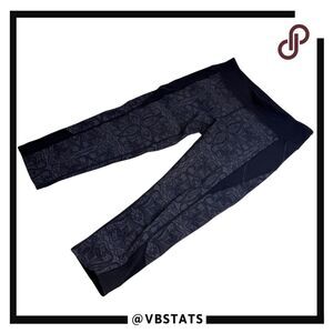 Athleta Womens Floral Ironstone Connect Capri Yoga Pull-on Leggings Black Medium